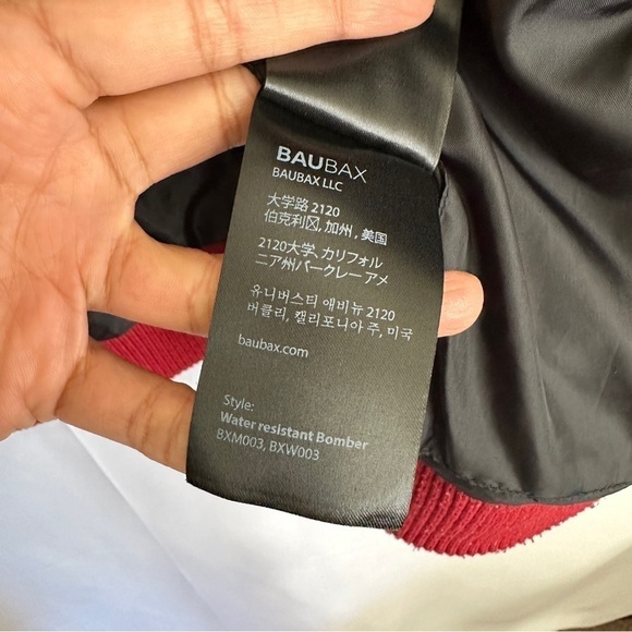 Baubax Men’s Water Resistant Bomber Travel Jacket in Red With A Hood sz M - Picture 14 of 16